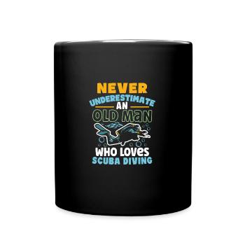 Scuba Diving Scuba Diver Marine Ocean Freediving - Full Colour Mug - black - Front