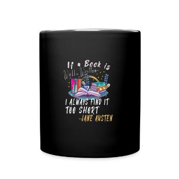 Lecteur de livre Lisant de la littérature Citations de Jane Austen - Mug uni - noir - Devant