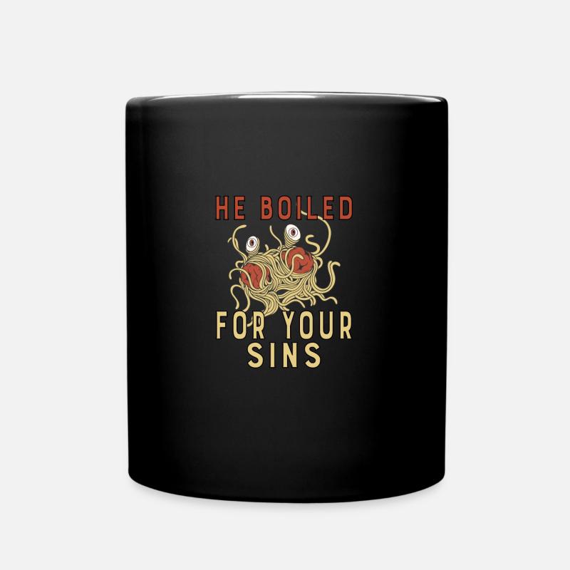 Atheistischer Atheismus Fliegende Spaghetti - Tasse einfarbig - Schwarz