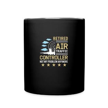 Contrôleur de la circulation aérienne Flight Service Avion Aéroport - Mug uni - noir - Devant