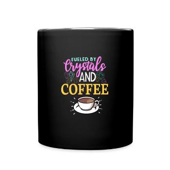 Crystal Healing Coffee Fan Crystals And Stones - Full Colour Mug - black - Front