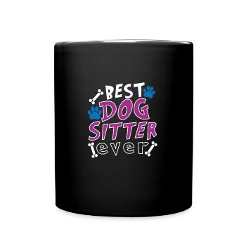 Dog Seated Dog Puppy Dog Sitter Dog Sitter - Full Colour Mug - black - Front