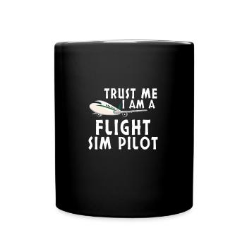 Pilote Aviation Avion Avion Avion De Ligne Vol Sim Pilote - Mug uni - noir - Devant
