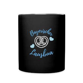 Bayerischer Lausbua Baby Brezn - Tasse einfarbig - Schwarz - Vorne