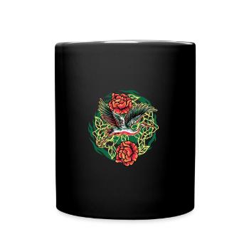 Japanese Crane Design - Full Colour Mug - black - Front