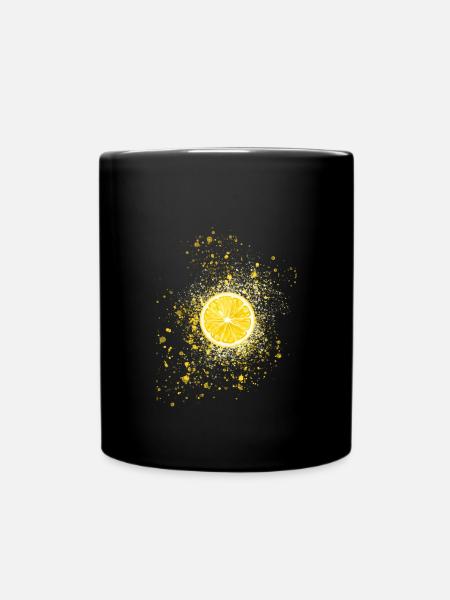 citron, jaune, graffiti, spray, peinture - Mug uni - noir