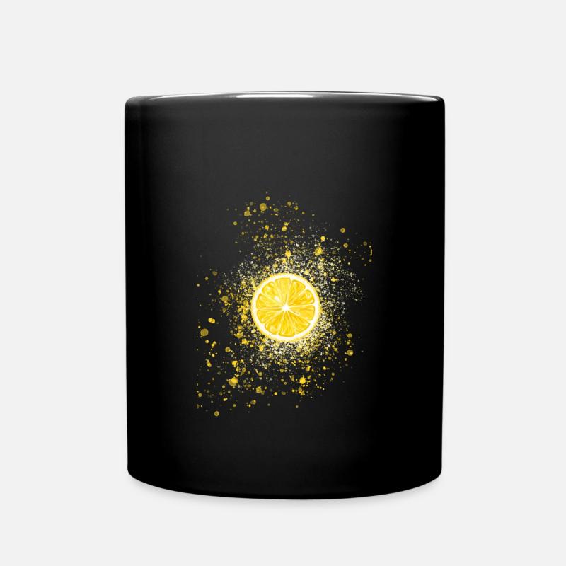 citron, jaune, graffiti, spray, peinture - Mug uni - noir