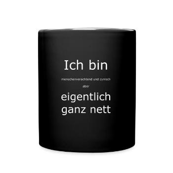 Eigentlich ganz nett - Tasse einfarbig - Schwarz - Vorne