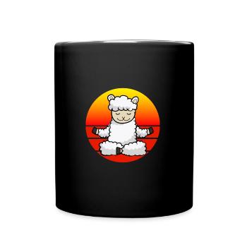 Yoga Lama, Meditation Yoga für Kinder und Eltern - Tasse einfarbig - Schwarz - Vorne