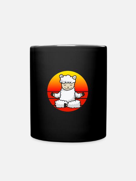 Yoga Lama, Meditation Yoga für Kinder und Eltern - Tasse einfarbig - Schwarz