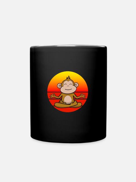 Yoga Monkey, Méditation Yoga pour les enfants et les parents - Mug uni - noir