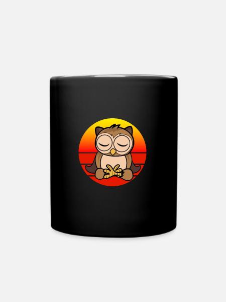 Yoga Owl, Méditation Yoga pour les enfants et les parents - Mug uni - noir
