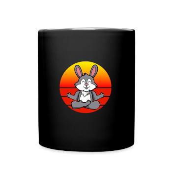 Yoga lapin, méditation yoga pour les enfants et les parents - Mug uni - noir - Devant