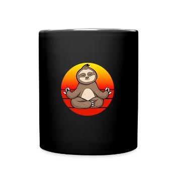 Yoga sloth, meditation yoga for children and - Full Colour Mug - black - Front
