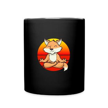 Yoga Fuchs, Meditation Yoga Für Kinder Und Eltern - Tasse einfarbig - Schwarz - Vorne