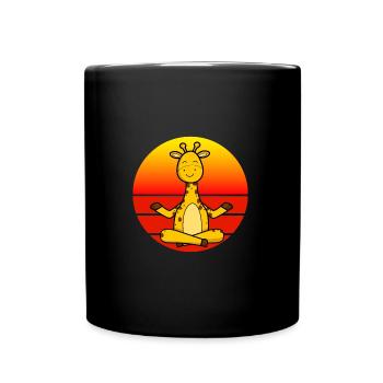 Yoga Giraffe, Meditation Yoga for Children and - Full Colour Mug - black - Front