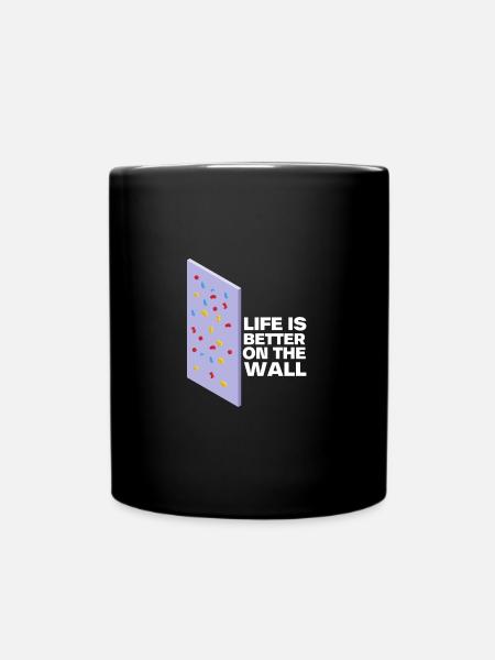 Wall Climbing Rock Climbing - Full Colour Mug - black