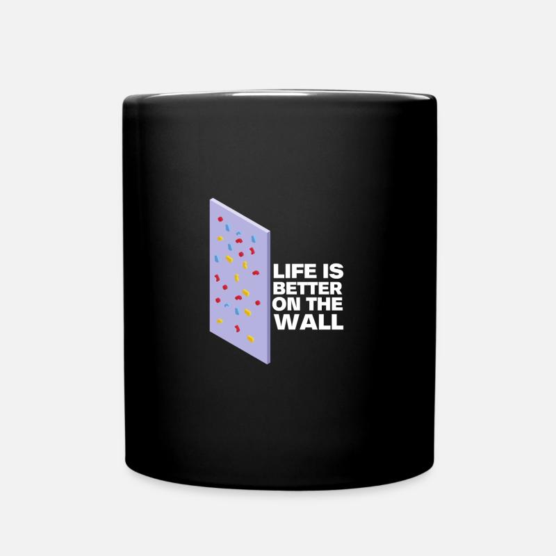 Wall Climbing Rock Climbing - Full Colour Mug - black
