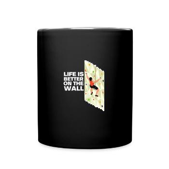 Wall Climbing Rock Climbing - Full Colour Mug - black - Front