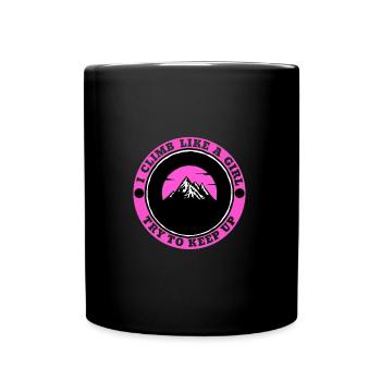 Climb Like A Girl | Girl Rock Climbing - Full Colour Mug - black - Front