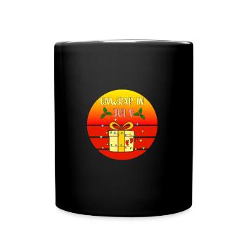 Unwrap in July, Funny Christmas in July, Xmas in - Full Colour Mug - black - Front