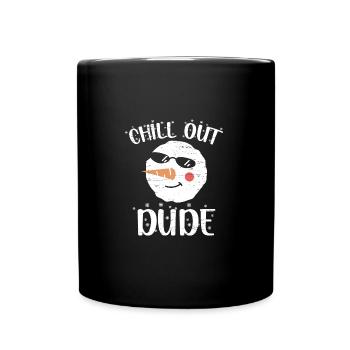 Chill Out Dude Santa Claus Schneemann Urlaub - Tasse einfarbig - Schwarz - Vorne