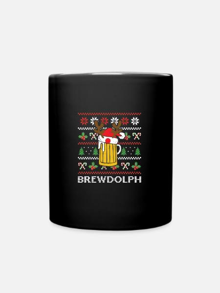 Brewdolph Santa Claus Rentier Urlaub - Tasse einfarbig - Schwarz
