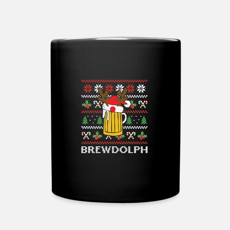 Brewdolph Santa Claus Rentier Urlaub - Tasse einfarbig - Schwarz