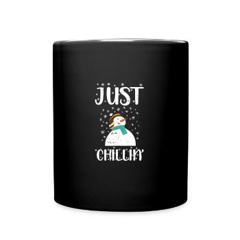 Père Noël Bonhomme de neige Vacances - Mug uni - noir - Devant