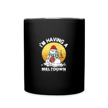 Ich habe einen schmelzenden Weihnachtsmann-Schneemann-Urlaub - Tasse einfarbig - Schwarz - Vorne