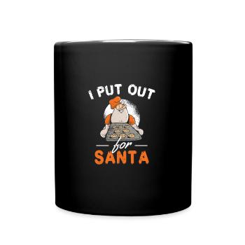 Ich stelle für Santa Santa Claus Cookie Holidays - Tasse einfarbig - Schwarz - Vorne