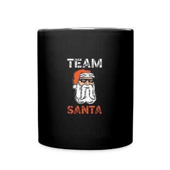 Team Santa Santa Claus Surfurlaub - Tasse einfarbig - Schwarz - Vorne