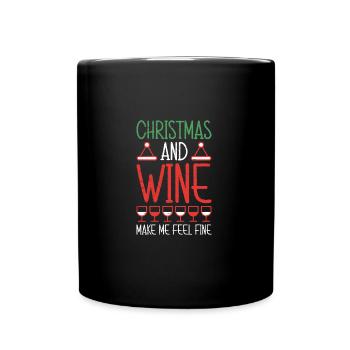 Weihnachtsmann Rentiere Urlaub - Tasse einfarbig - Schwarz - Vorne