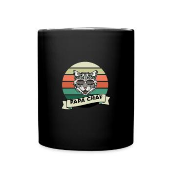 papa chat - Mug uni - noir - Devant