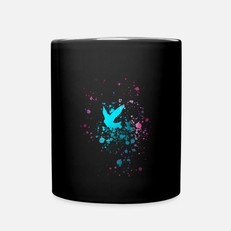 tauben,taube,vögel,vogelschwarm,bunt,graffiti, - Tasse einfarbig - Schwarz