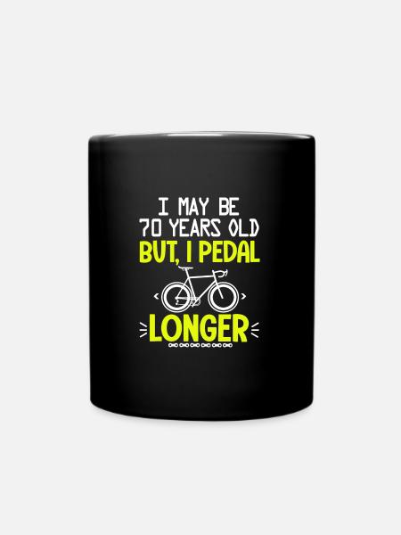 70 Jahre Jubiläum Radfahren 70 Jahre - Tasse einfarbig - Schwarz