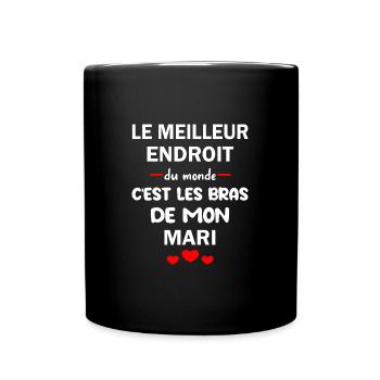 Le meilleur endroit du monde t-shirt femme mariée - Mug uni - noir - Devant