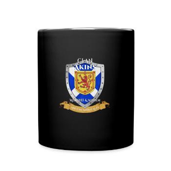 Akins Scottish Family Clan Scotland Shield - Full Colour Mug - black - Front