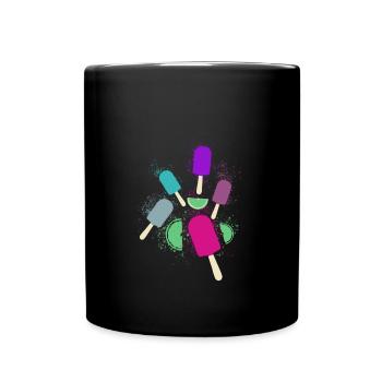 wassereis, bunt,eis,sommer,buntes eis,urlaub - Tasse einfarbig - Schwarz - Vorne