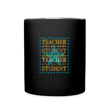 Enseignant Étudiant Nous enseignons Nous apprenons Gold Text Star - Mug uni - noir - Devant