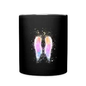 angelwings,flügel,aquarell,engelsflügel,pastell - Tasse einfarbig - Schwarz - Vorne