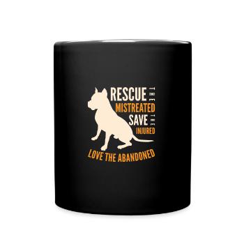 Pitbull Liebhaber - Tasse einfarbig - Schwarz - Vorne