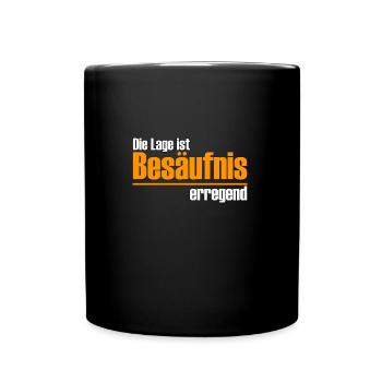 Die Lage ist Besäufnis erregend Bierliebhaber - Tasse einfarbig - Schwarz - Vorne