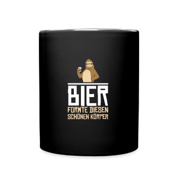 Bier Formte Diesen Schönen Körper Bierliebhaber - Tasse einfarbig - Schwarz - Vorne