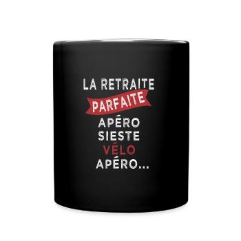 retraite parfaite sieste vélo apero - Mug uni - noir - Devant
