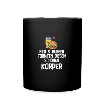 Bier Formte diesen schönen Körper Bierliebhaber - Tasse einfarbig - Schwarz - Vorne