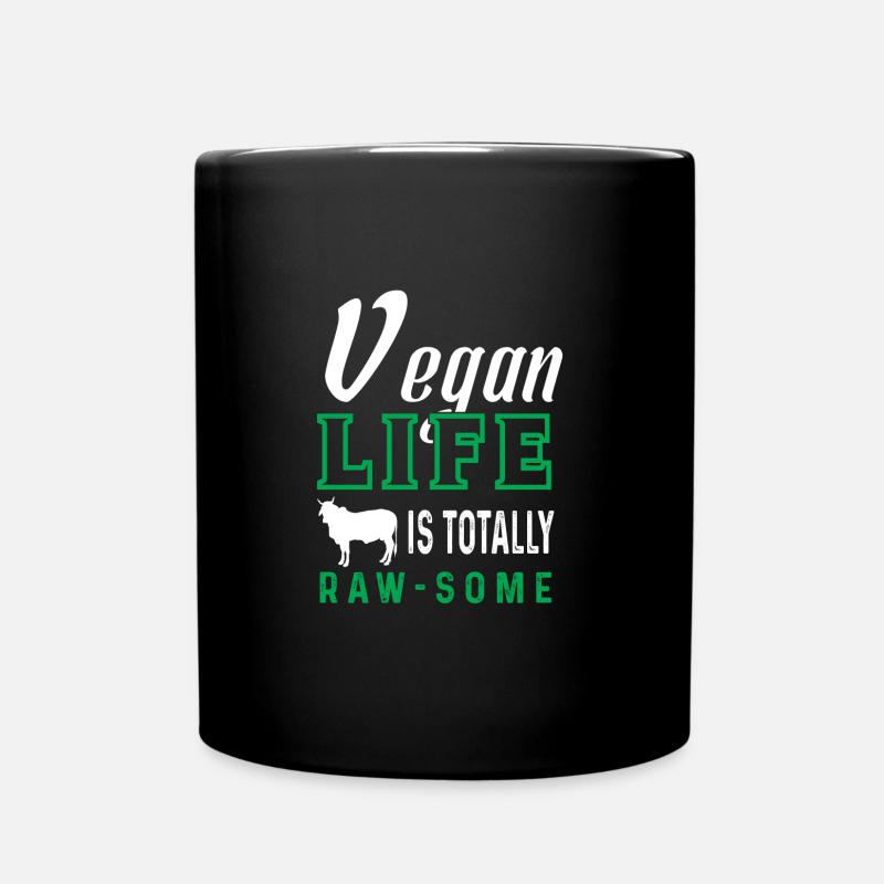 Vegan Life Ist Teilweise Total Roh - Tasse einfarbig - Schwarz