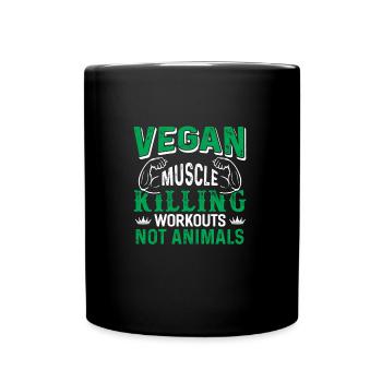 Veganes Muskelkiller-training - Tasse einfarbig - Schwarz - Vorne