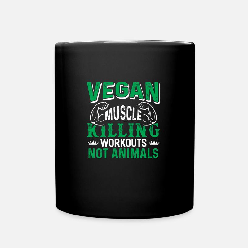Vegan muscle killer training - Full Colour Mug - black
