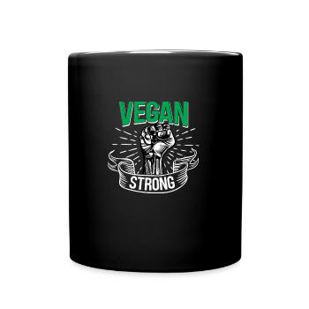 Vegane Starke Fitness - Tasse einfarbig - Schwarz - Vorne